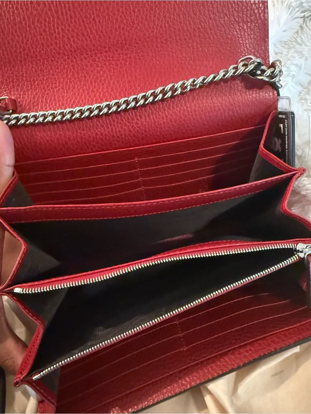 Red Gucci Dionysus Bag with Stoned Horsebit Accent